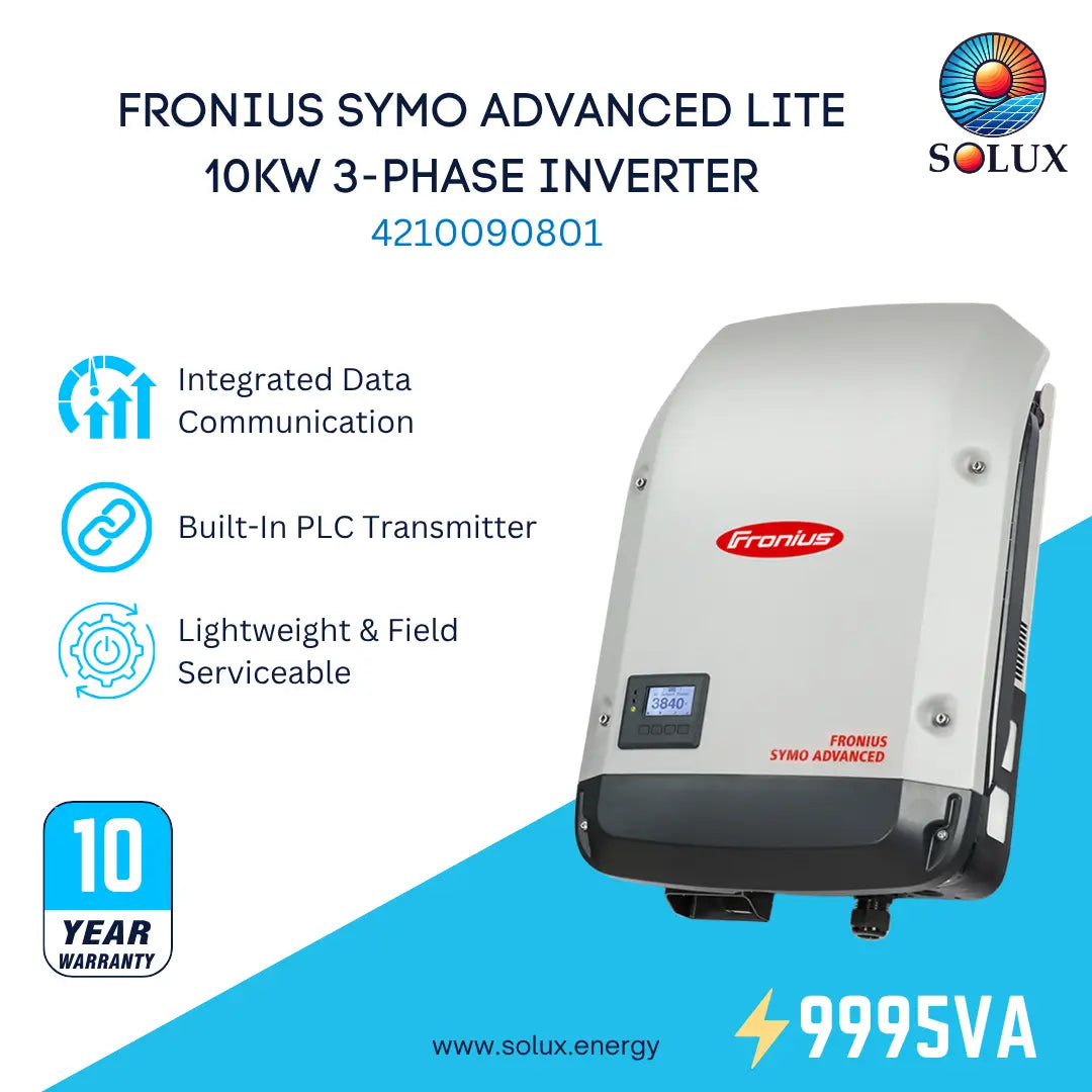 This is an image of Fronius Symo Advanced Lite FRO-SA-10-3-208-240L 10kW 3-Phase Inverter